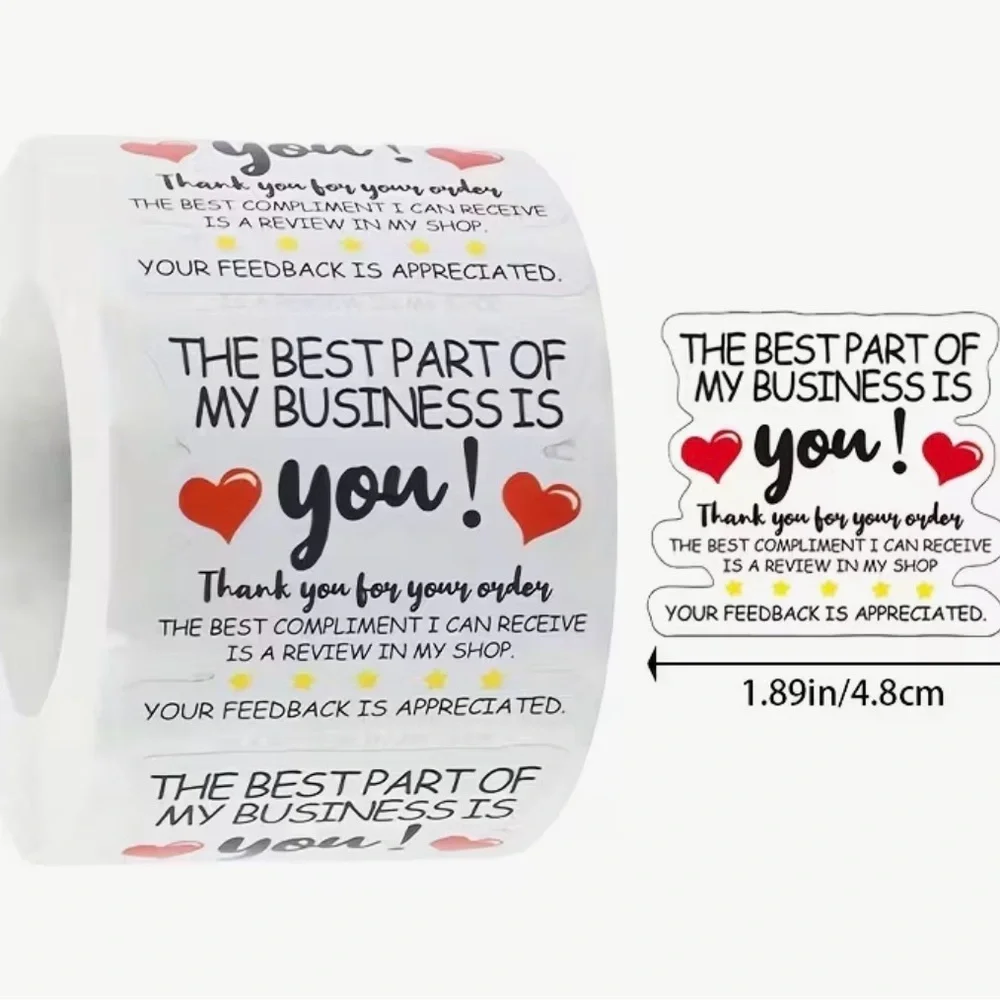 The Best Part of My Business is You Feedback iAppreciated, Roll of 500 Stickers